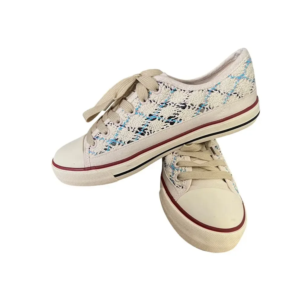 Mesh Canvas Boho Crochet Breathable Sneaker Sz 9